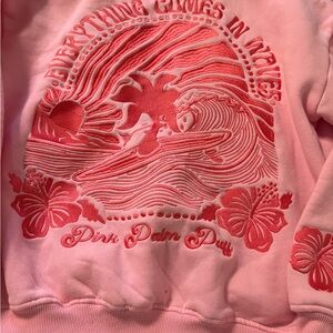 Pink Palm Puff Women's Pink Sweatshirt